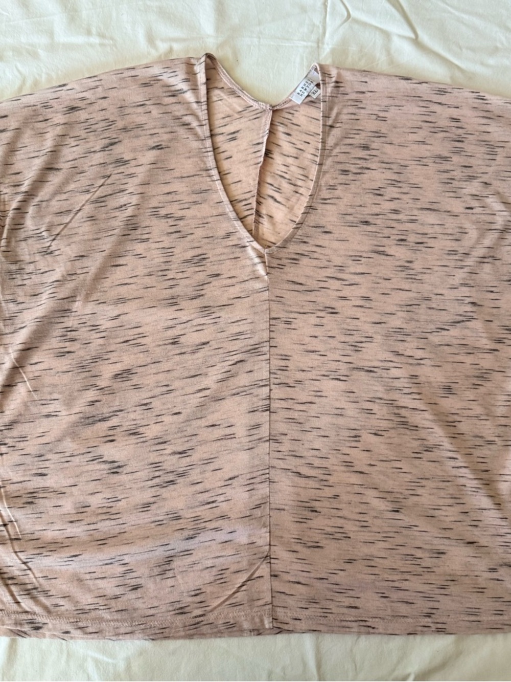 Barneys New York Blush-Taupe Tunic Top with Black Speckle